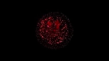 Büyük, parlak havai fişek ışıkları gece gökyüzünde alfa yeşil ekran animasyonu