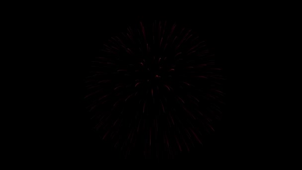 Goldene große glänzende Feuerwerk Bokeh Lichter am Nachthimmel Alpha Green Screen Animation — Stockvideo