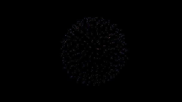 Złote duże błyszczące fajerwerki bokeh światła w nocy niebo Alpha Green Screen Animation — Wideo stockowe