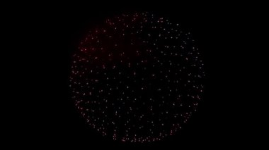Büyük, parlak havai fişek ışıkları gece gökyüzünde alfa yeşil ekran animasyonu