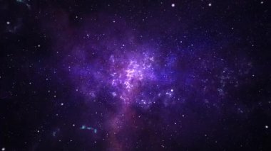 Uzayda uçan ve yıldızları geçen 4K Döngü Canlandırması