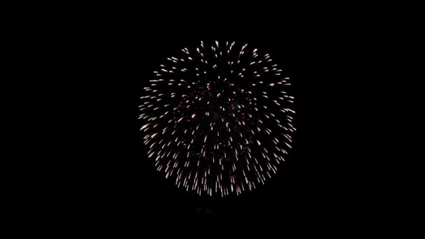 Golden big shiny fireworks bokeh lights in night sky Alpha Green Screen Animation — Stock Video
