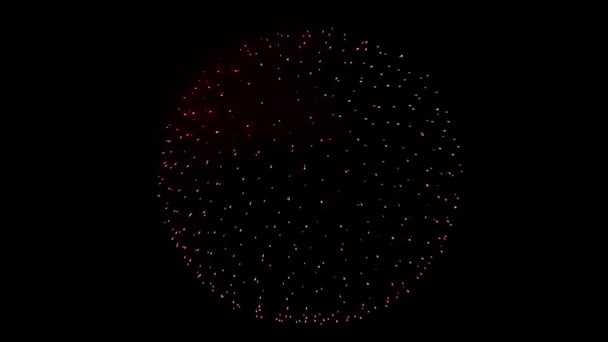 Золотой большой блестящий фейерверк, огни в ночном небе и анимированный зеленый экран — стоковое видео