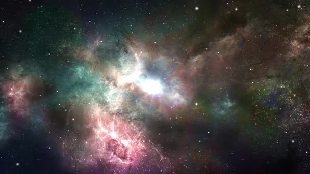 Абстрактный фон космического путешествия туманности — стоковое видео