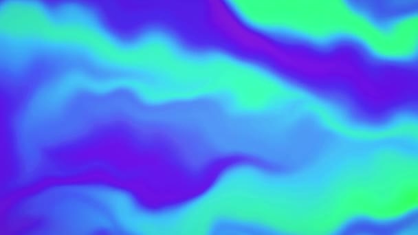 Modré abstraktní barevný gradient 3d kapalné dynamické vlny 4k smyčka pozadí. — Stock video