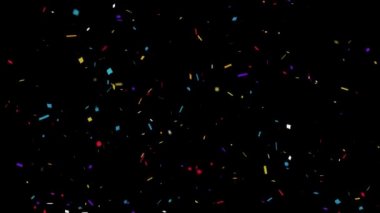 Çoklu Renkli Popper Konfeti Parçacıklardan Düşüyor 4k Döngü Canlandırması Yeşil Ekran.