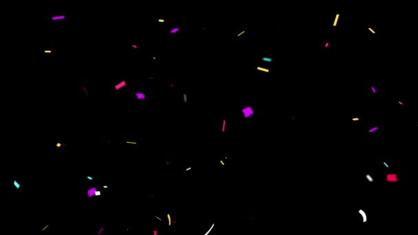 Colorful Confetti Particles Explosions Falling Animation — Stock Video