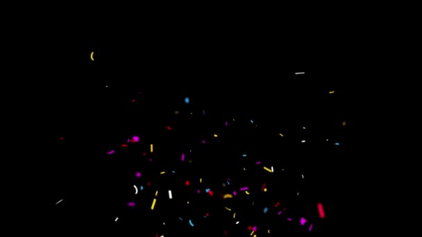 Kolorowe cząstki konfetti Eksplozje Spadające animacja — Wideo stockowe