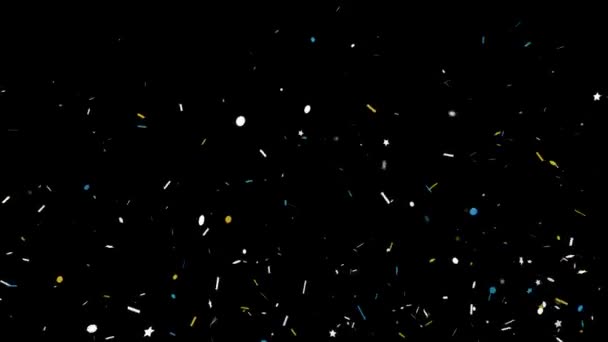 Multi cor Popper Confetti caindo partículas 4k Loop animação tela verde . — Vídeo de Stock