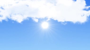 Bulutlu güzel mavi gökyüzü Animasyon Yeşil Ekran