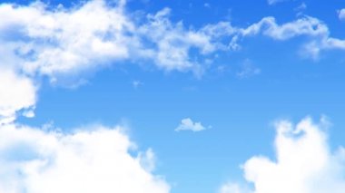 Bulutlu güzel mavi gökyüzü Animasyon Yeşil Ekran