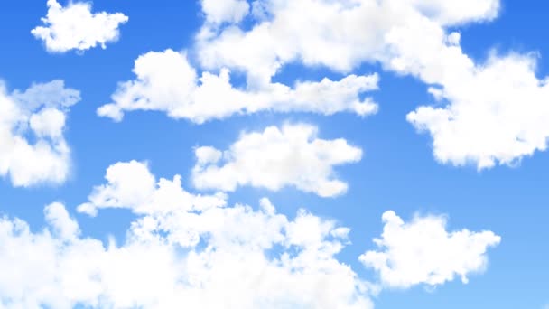 Hermoso cielo azul con nubes Loop Animación Fondo Pantalla verde — Vídeos de Stock