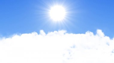 Mavi gökyüzü bulutları ve güneş döngüsü arka plan Yeşil Ekran Alfa.
