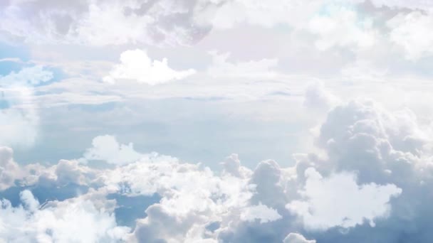 Blauer Himmel Wolken und Sonnenschleife Animationshintergrund Green Screen Alpha. — Stockvideo