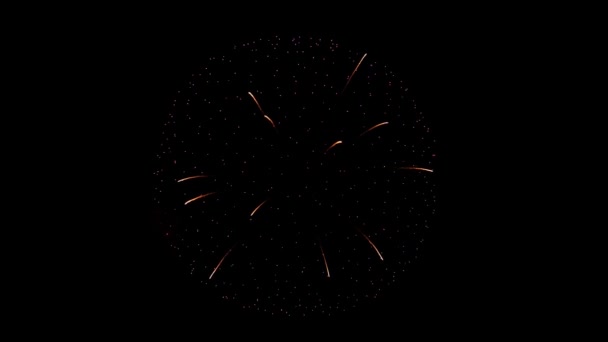 Multi color Fireworks Explosion display sky night Animace Alpha Green Screen. — Stock video