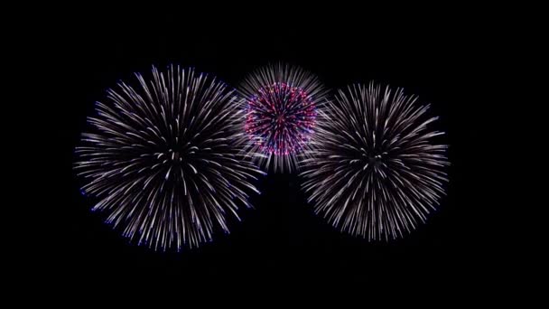 Beautiful Fireworks Explosion 4k animation. — Stock Video
