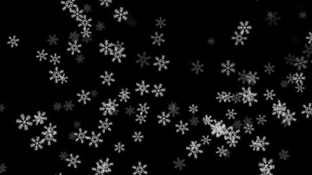 Abstrakt Fallen Winter Schnee nahtlose Schleife Animation Green Screen Alpha. — Stockvideo