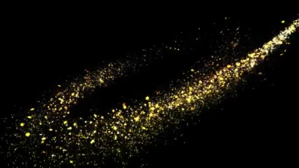 Poussière d'étoile scintillante d'or Cercle de particules scintillantes de sentier sur noir 