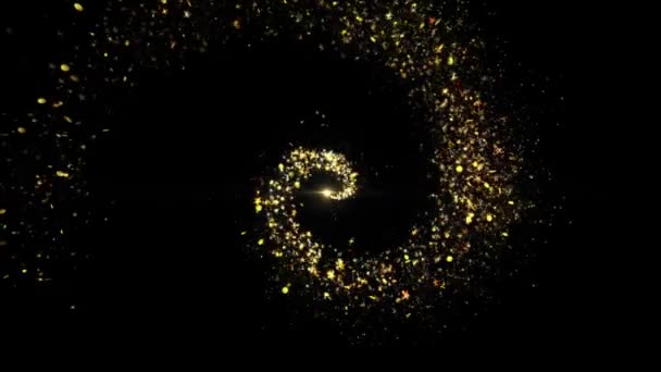 Oro lusso scintillante scintillio stelle polvere tracce particelle  . — Video Stock