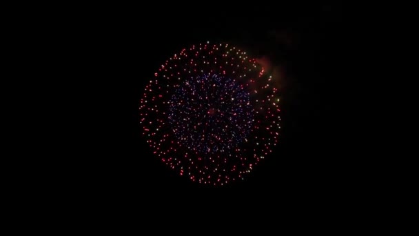Piękne fajerwerki Eksplozja na nocnym niebie Animacja z zielonym ekranem. — Wideo stockowe
