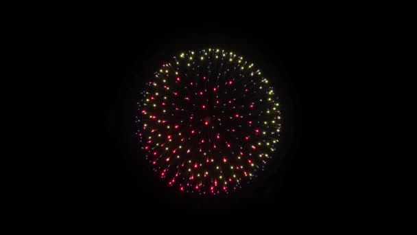 Schöne Feuerwerk Explosion Show in den Nachthimmel Animation mit grünem Bildschirm. — Stockvideo