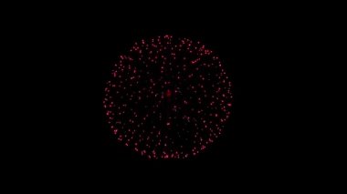 Gece Gökyüzü Yeşil Ekran Canlandırmasında Renkli Havai fişekler Patlama Işığı.