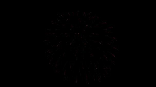 Fuegos artificiales multicolor Explosión cielo noche animación Alfa pantalla verde . — Vídeos de Stock