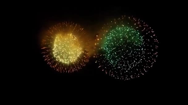 Hermosos fuegos artificiales Explosión animación 4k . — Vídeo de stock