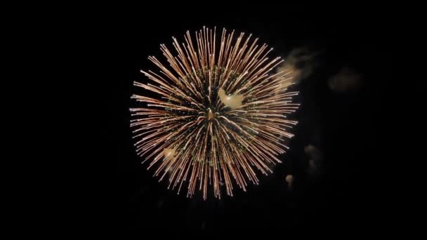 Schöne Feuerwerk Explosion Show in den Nachthimmel Animation mit grünem Bildschirm. — Stockvideo