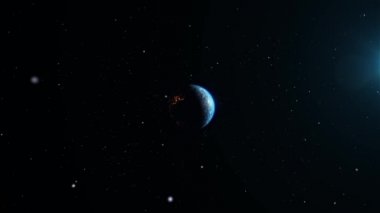 Uzay Yıldızı Gündoğumu Döngüsü Canlandırması 'ndan Dünya' yı Döndüren Güzel Gezegen.