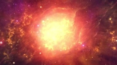 Uzayda uçan ve yıldızları geçen 4K Döngü Canlandırması