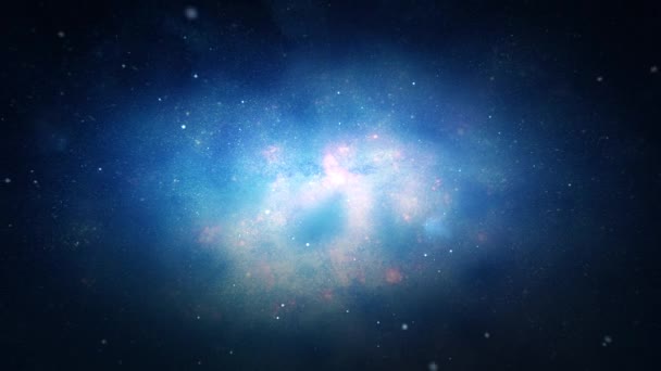 科幻在空间星系恒星和气体云圈动画中的飞行 — 图库视频影像