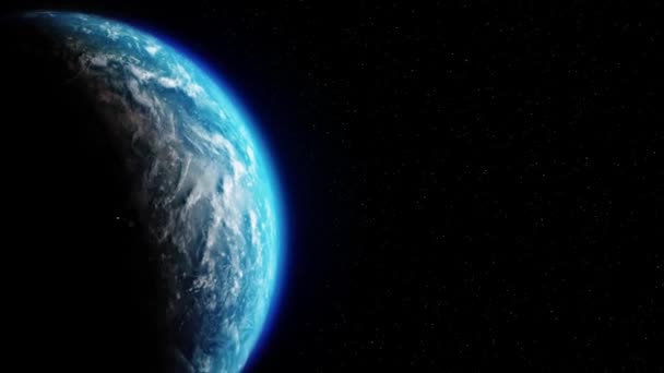 Sonne über dem Planeten Erde Blick aus dem All Erdorbit 4k Loop Animation. — Stockvideo