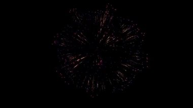 Güzel havai fişek gösterisi Gece gökyüzünde Yeşil ekranlı animasyon.