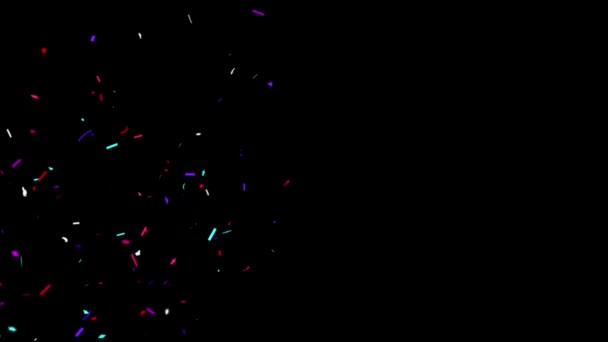 Animation färgglada Glitter konfetti fallande Popper Explosion 4K Loop Animation — Stockvideo