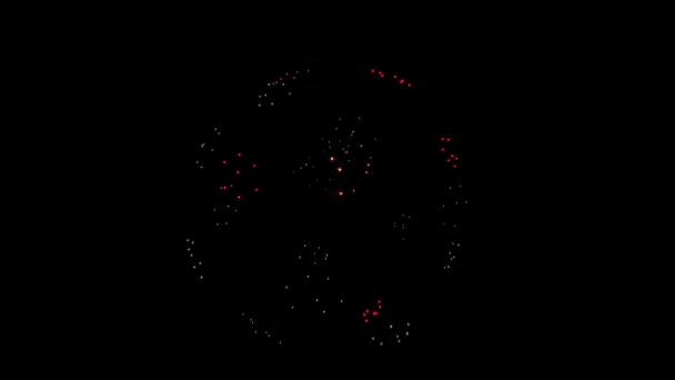 Mooi vuurwerk Explosie 4k animatie. — Stockvideo