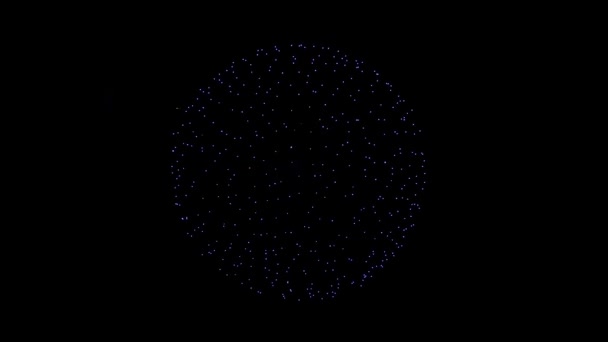 Vakkert fyrverkeri Eksplosjonsprogram på nattehimmelen Animasjon med grønn skjerm . – stockvideo