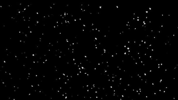 Nieve cayendo aislada sobre fondo negro Pantalla verde Loop Animation. — Vídeo de stock