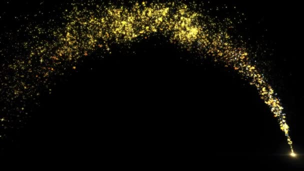 Poussière d'étoile scintillante d'or Cercle de particules scintillantes de sentier sur noir 