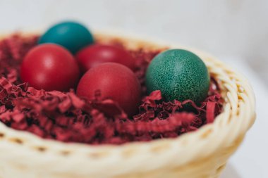 renkli Paskalya yumurta yuvada