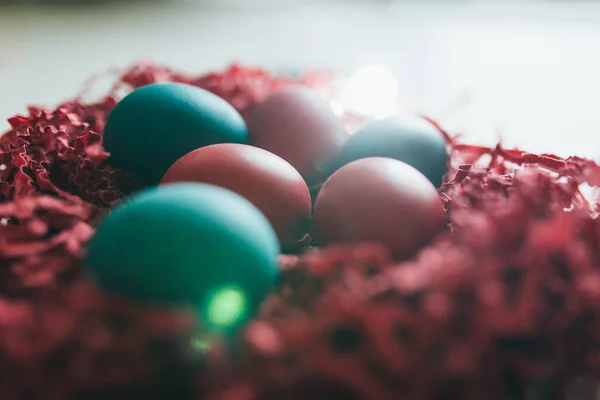 Close-up of pile of colorful chocolate Easter Eggs. — Stock Photo, Image