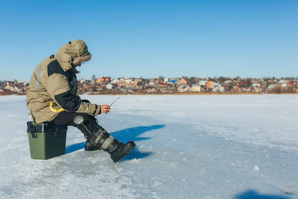 Ice fishing. Winter fishing — Stock Photo, Image