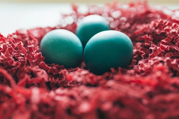 Close-up of pile of red Easter Eggs. — Stock Photo, Image