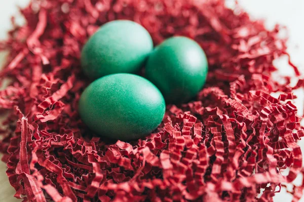 Easter eggs in nest — Stock Photo, Image
