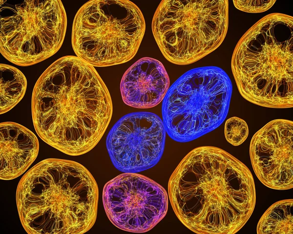 Vida bajo el microscopio de las células — Foto de Stock