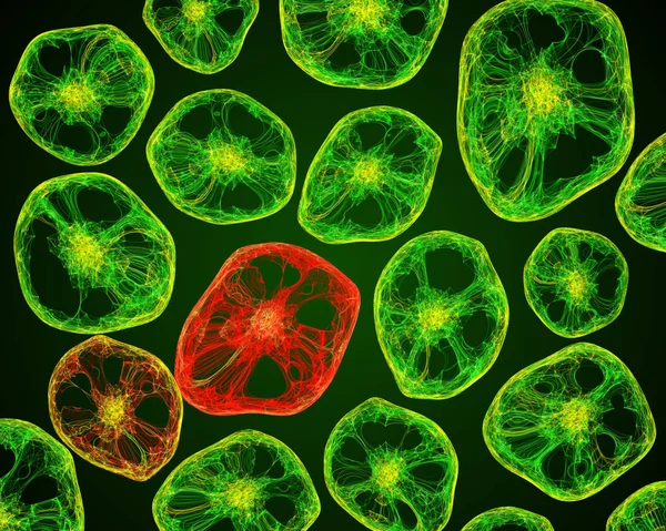 Vida bajo el microscopio de las células — Foto de Stock