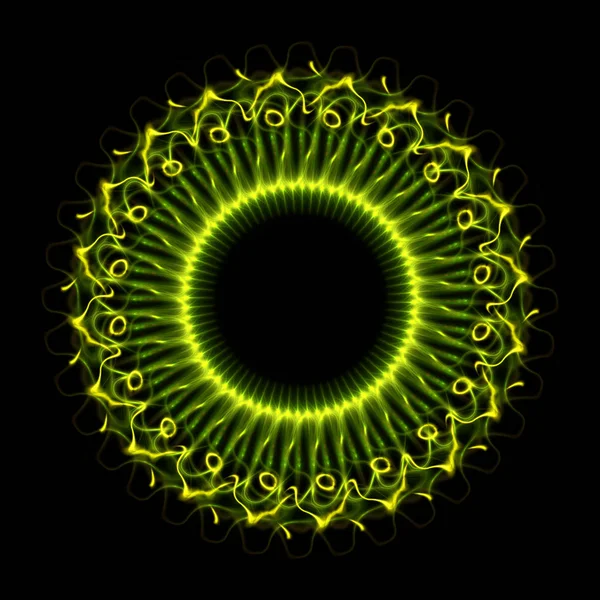Détail des yeux humains. Étrange oeil vert d'un animal dangereux avec iris coloré. Vue détaillée dans une ampoule d'oeil de prédateur isolée — Photo