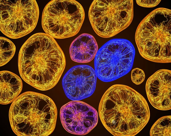 Leben unter dem Mikroskop der Zellen Stockbild