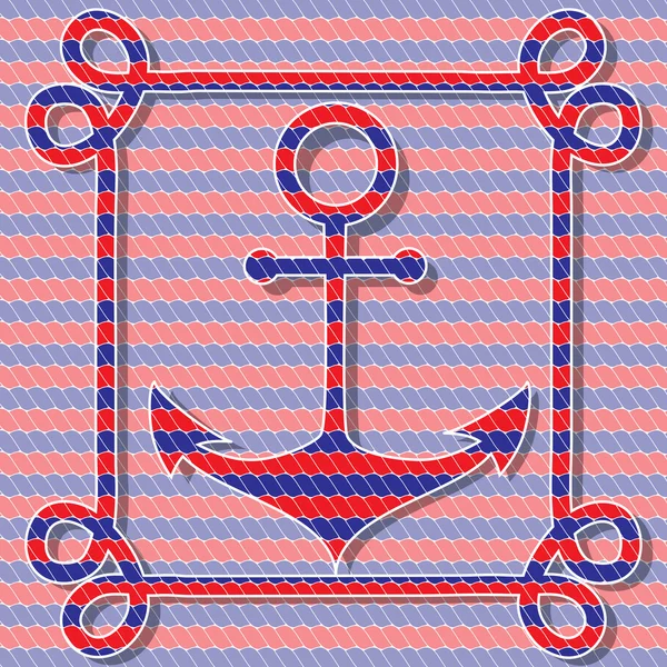 Ancla de cuerda roja y azul — Archivo Imágenes Vectoriales