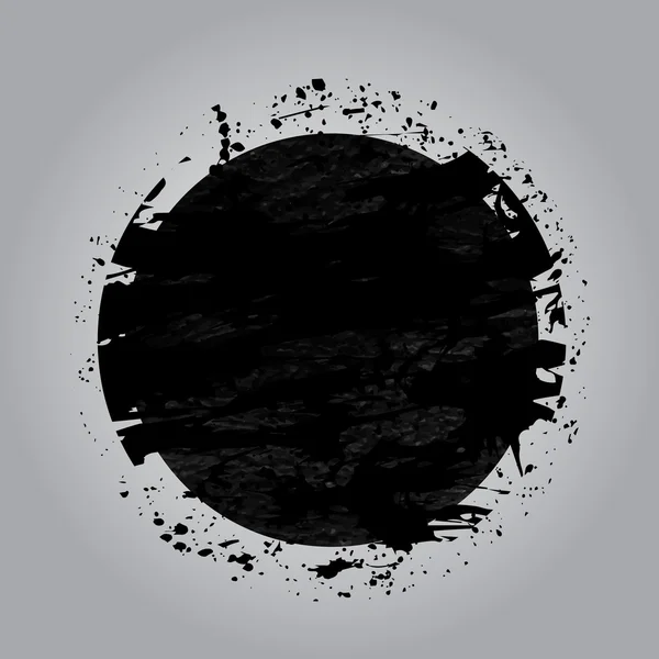 Forma de círculo grunge de tinta sobre fondo gris. Sellos abstractos. Rou. — Vector de stock